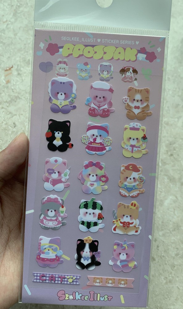Kawaii Cute Cat Kitty Costume Party Scrapbook Sticker Sheet Scrapbook Diary Htf