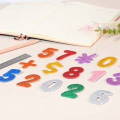 Number Foam Stickers, 72Pcs Numbers 0-9 EVA Self Adhesive Glitters, Silver