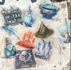 20pc Magic, Witches, Potions, Halloween Stickers- Scrapbook DIY Crafts & Cards