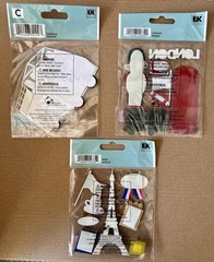 Jolee’s Scrapbook World Travel Stickers Lot Of 8 Paris France London Italy