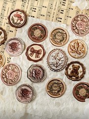 MOCARD 20Pcs 3D Embossed Scrapbooking Stickers Vintage Aesthetic DIY Crafts
