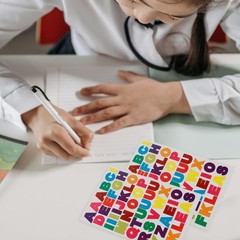 10 Sheet Cursive Letter Stickers Colorful Decorative Alphabet Adhesive Labels