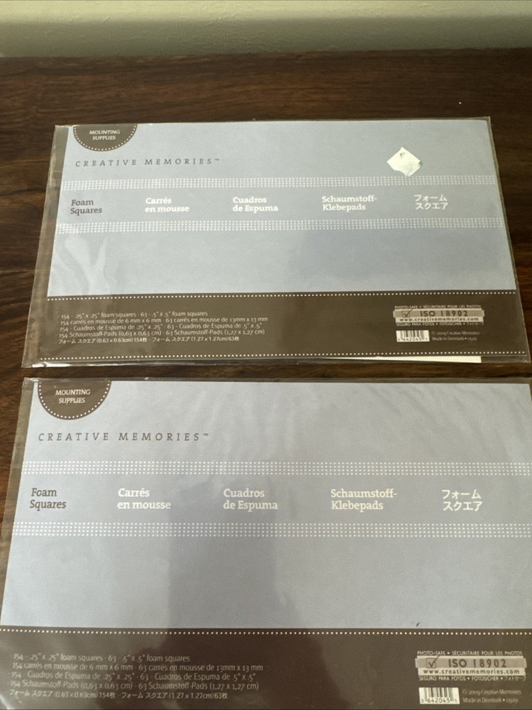 Creative Memories Foam Squares NIP Set Of 2
