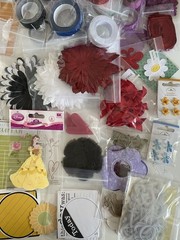 Huge Mixed Scrapbooking Em2 Lot Embellishments Doodlebug Ribbon Disney Flowers