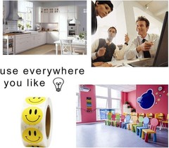 Permanent Yellow Happy Face Stickers – 500 Labels for Teachers & Kids Activities