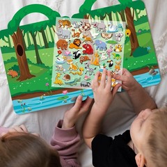 6 Sets 3D Reusable Sticker Books for Toddlers, Puffy Activity Books for Kids