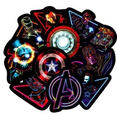 Avengers Stickers Neon Superhero Spiderman Ironman Vinyl Decal Pack Lot 30pc New