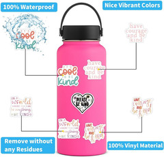 125 Waterproof Be Kind Stickers – Motivational Letter Quotes for Kids