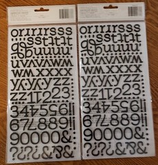 Lot 10 Packs 3 Dimensional Letters/Numbers Black Red Glitter 1,172 Pieces NEW