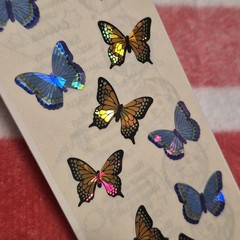 Vintage y2k Sandylion Butterfly prismatic Sticker Sheet Pack NOS scrapbook
