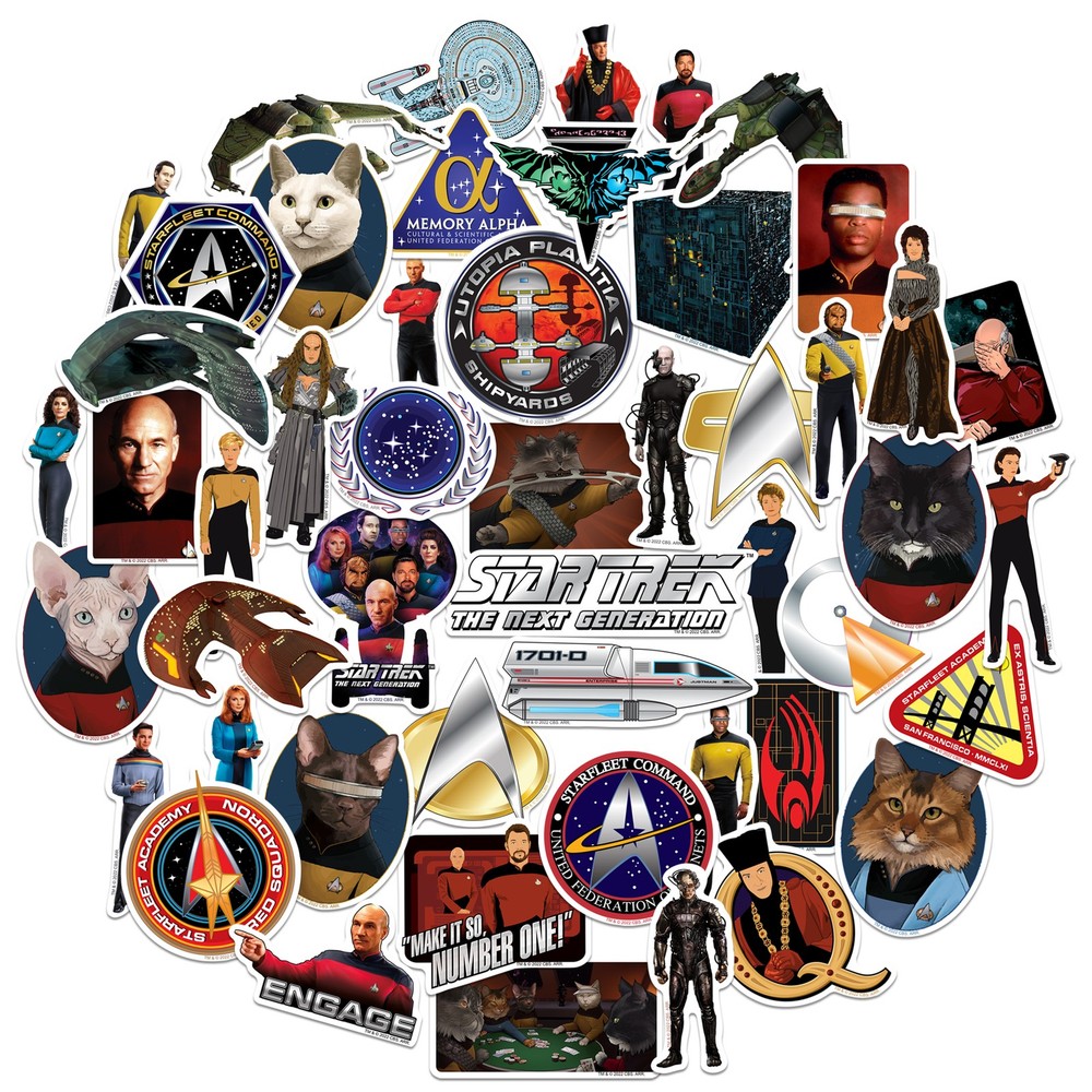 STAR TREK THE NEXT GENERATION DIE CUT VINYL 50 CT STICKER PACK