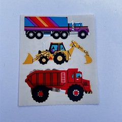 Vintage 1986 Sandylion Stickers Foil shiny Large Trucks Construction