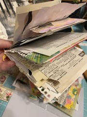 Unique Handmade Scrap Paper Art Journal Mixed Media Embellishments