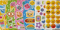 10 Sheets Wholesale Children Stickers Happy Face Food Fruit Dessert Smiley Faces