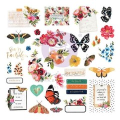 Prima Marketing Painted Floral – Ephemera w/Foil Accents, 656270