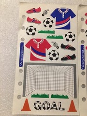Lot Of 2 Stickopotamous Soccer Scrapbook Stickers Binder Ready Jersey Balls GOAL
