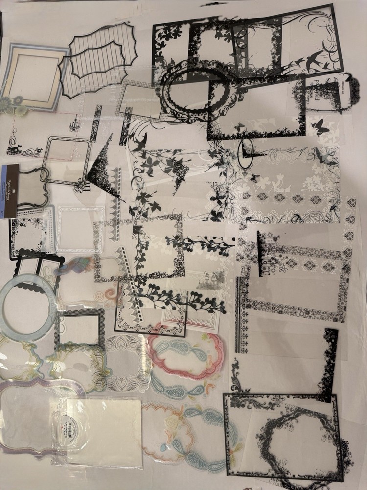 120pcVintage Gothic Transparency Overlay Ephemera LotJunk Journal Vellum Acetate