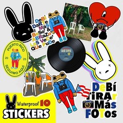10 Bad Bunny Puerto Rico Waterproof Vinyl Stickers (Size 2 Inches Plus )