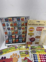 Vintage Huge Lot Of Stickers Christmas Dog Paw Elmo Twisted Whiskers Gibson