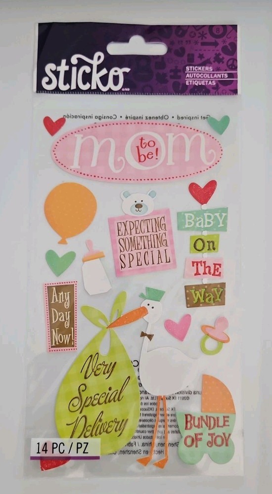 Sticko eksuccess MOM TO BE FUTURE MAMA stickers, 14 pieces in package