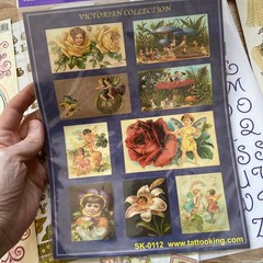 Lot of 25 Sheets of Feminine Girly Victorian Scrapbook Stickers fairy travel