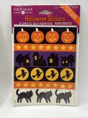 SEALED Vintage Halloween Stickers 4 Sheets Forget Me Not American Greetings (2)