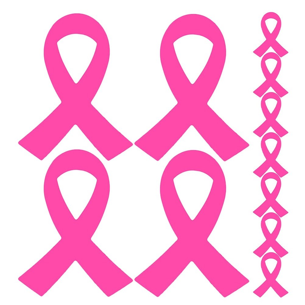 320Pcs Pink Ribbon Decals Paper for Breast Cancer Awareness and DIY Decoration