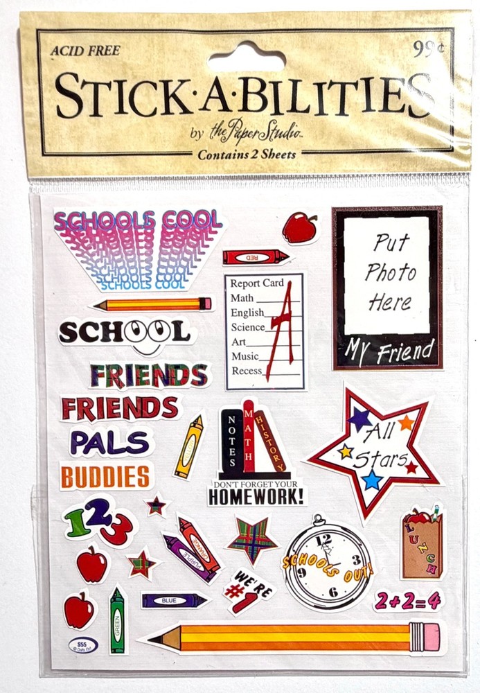 School Friends Stickers Scrapbooking Journal Card Paper Studio