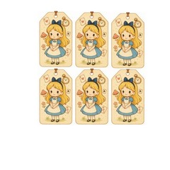 Cute Alice In Wonderland Tags Set Junk Journal Scrapbook