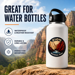 Zion National Park Sticker Waterproof Vinyl Decal 3″ Laptop Bottle