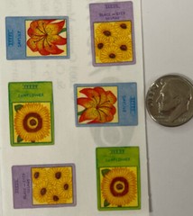 FLOWER SEED PACKET Stickers(10pc) Creative Memories•Garden•Sunflower •Daylily•