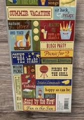 K&Company Happy Trails Great Outdoors Camping Embossed Scrapbooking Stickers NEW