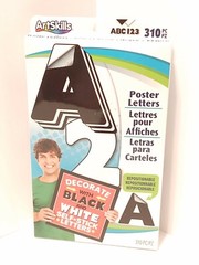 ArtSkills Poster Letters Black and White Self stick repositionable 310 pieces