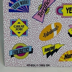 Vtg Encouragement Stickers 3M 1989 HT-854 Fantastic Great Job Wow