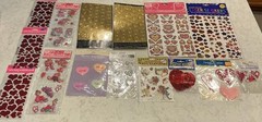 NEW LOT OF 15 PACKAGES OF HEART/LOVE STICKERS-NICE VARIETY-LOW PRICE!