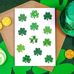 1000 Pcs St. Patrick’s Day Stickers Roll Green Laser Shamrock Lucky Clover Spa