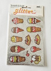 Vtg Scratch & Sniff Stickers NIP Glitters Ice Cream 1984 Mark 1 Cones Split