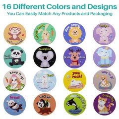 1000 pcs Animal Reward Stickers for Kids, Teachers, Classroom, 16 Designs