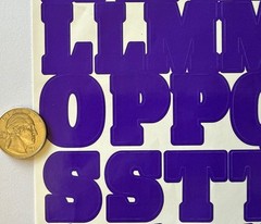 PURPLE 1-1/4 ALPHABET Stickers(2 sheets)Stickabilities•Letters •Numbers•Words•
