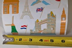 Vtg 1998 Roll Mrs. Grossman’s Stickers By The Yard European Landmarks 6×6″