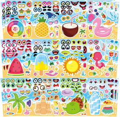 27 Sheet Dinosaur Stickers, Make Your Own Dinosaur Stickers for Kids，Make a Face