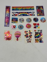 Vintage 1980’s LISA FRANK Sticker Lot Strips Light Switch Covers Circles Hearts