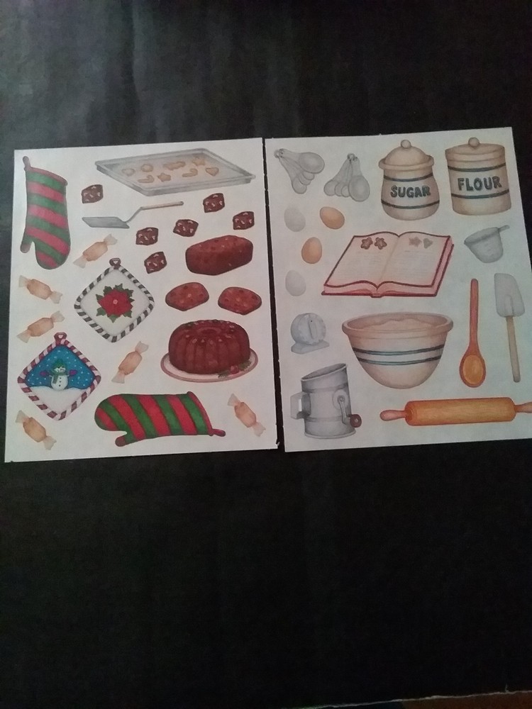 Creative Memories ~ Block Stickers ~ 4″ x 5″ ~ Baking For Christmas ~ Lot of Two