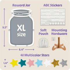 Large Magnetic Reward Jar for Kids – Perfect Reward System for Home Fridge & Cla