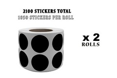 Black Color-Coding Dot Stickers 3/4 Inch (19MM) 2100 Pack on Rolls