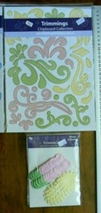 A4 CHIPBOARD Flourishes BABY Sheet PINK LEMON GREEN Scrolls & Flowers – fti L6