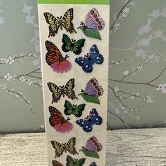 Vintage SandyLion Prismatic Colorful Butterflies Stickers Sealed New Old Stock