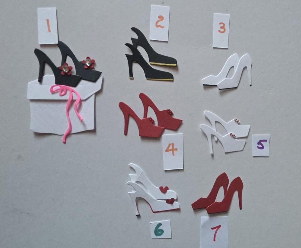 Gift Box With Shoes Combo Cardstock die cuts scrapbook #1-7