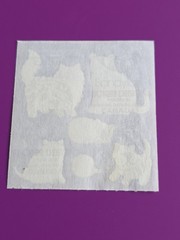 Vintage Sandylion Stickers Mother of Pearl Iridescent Opal Cats Kittens 1980s