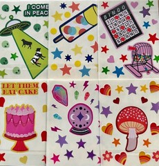 Retro Sticker lot set of 199+ Stickers / Mxd Themes